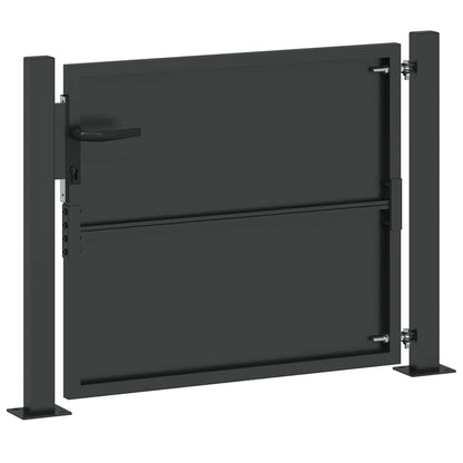 Garden Gate with Lock Black 100 x 100 cm Powder-coated steel