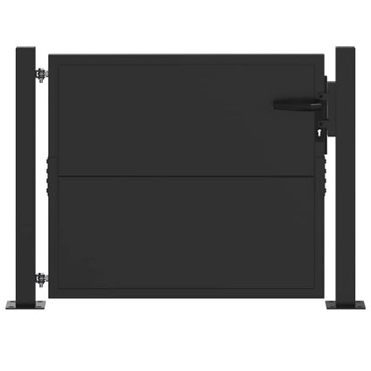 Garden Gate with Lock Black 100 x 100 cm Powder-coated steel