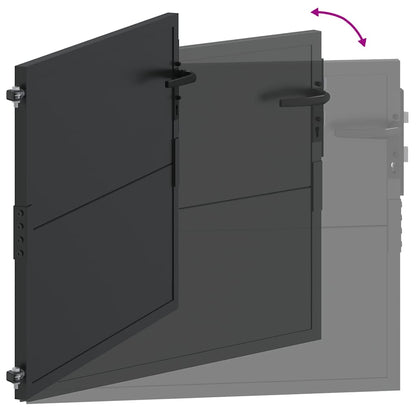 Garden Gate with Lock Black 100 x 100 cm Powder-coated steel