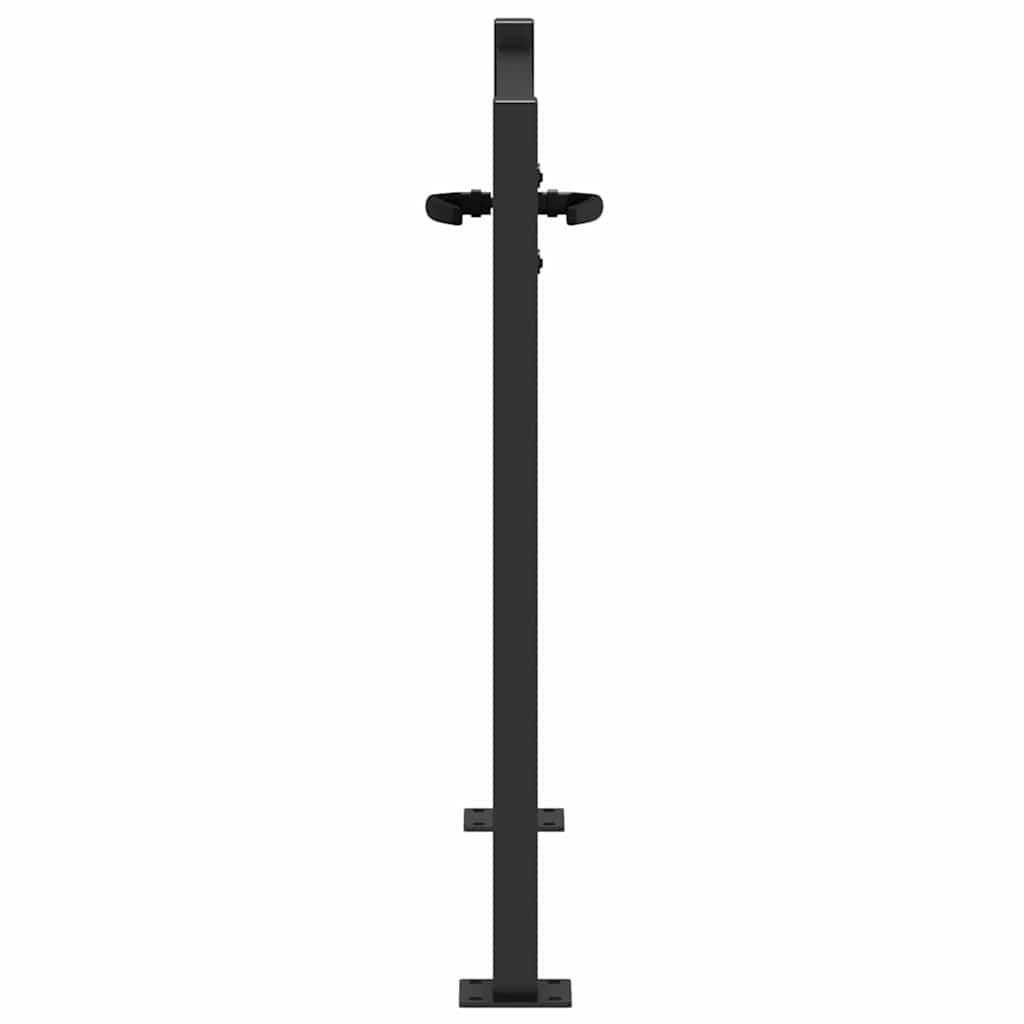 Garden Gate with Lock Black 100 x 100 cm Powder-coated steel