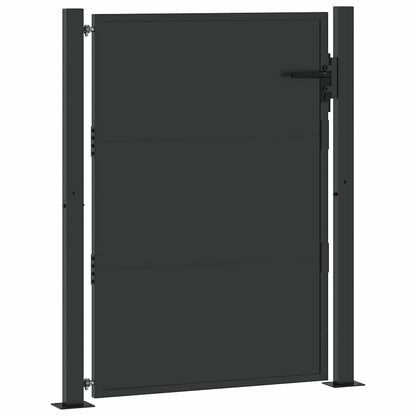 Garden Gate with Lock Black 100 x 125 cm Powder-coated steel