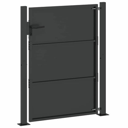 Garden Gate with Lock Black 100 x 125 cm Powder-coated steel
