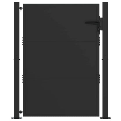 Garden Gate with Lock Black 100 x 125 cm Powder-coated steel