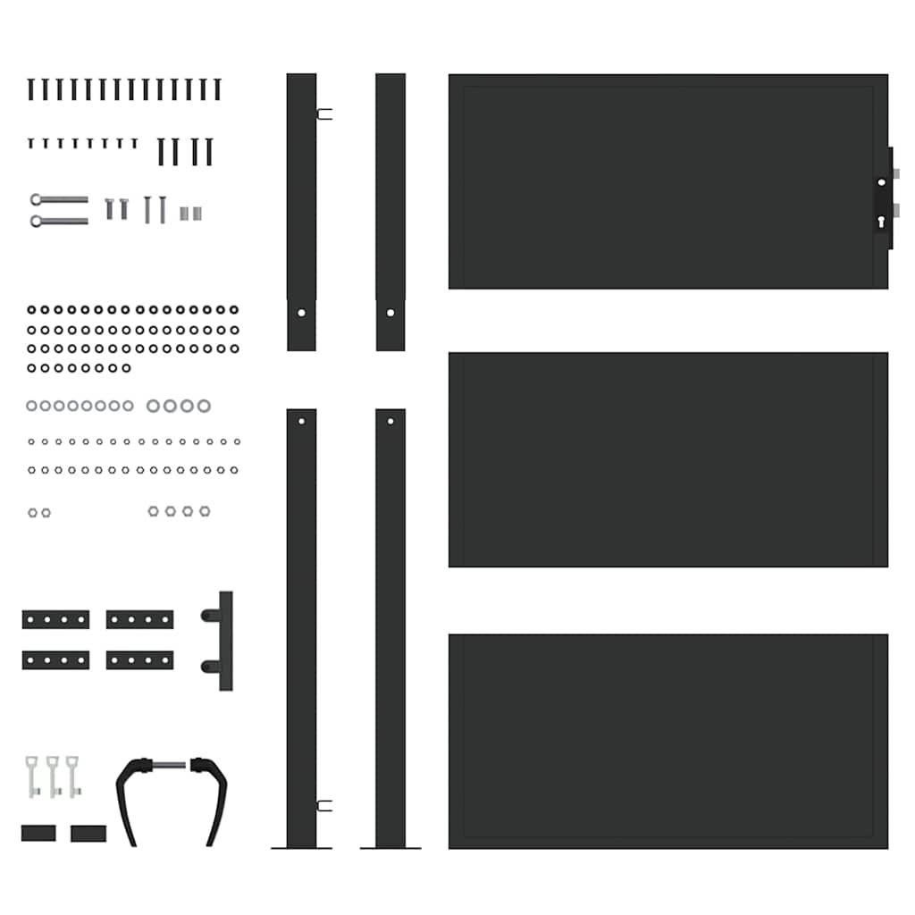 Garden Gate with Lock Black 100 x 150 cm Powder-coated steel
