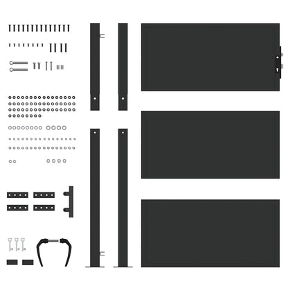 Garden Gate with Lock Black 100 x 150 cm Powder-coated steel
