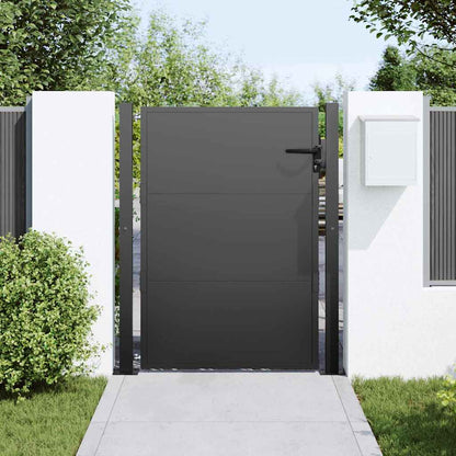 Garden Gate with Lock Black 100 x 150 cm Powder-coated steel