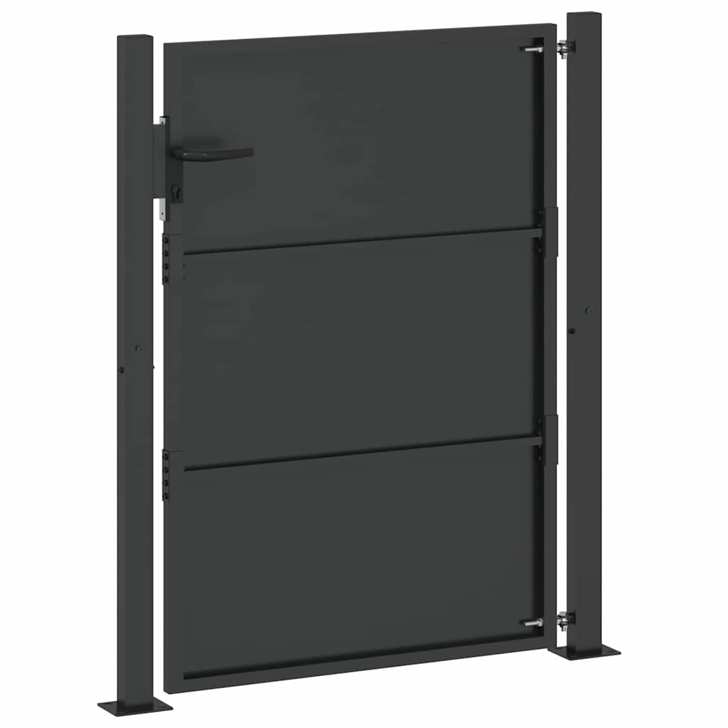 Garden Gate with Lock Black 100 x 150 cm Powder-coated steel