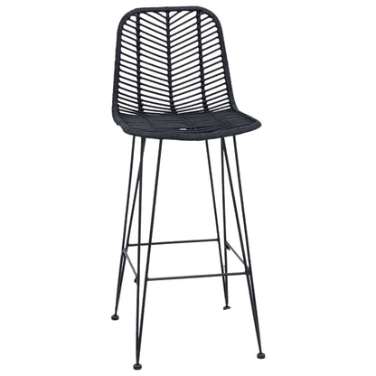 Bar Chair 2 pcs Black 44.5 x 53 x 111 cm Rattan and Iron