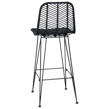 Bar Chair 2 pcs Black 44.5 x 53 x 111 cm Rattan and Iron