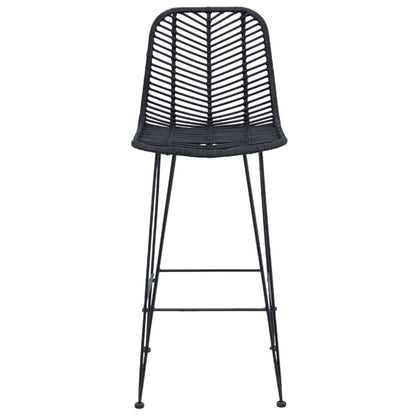 Bar Chair 2 pcs Black 44.5 x 53 x 111 cm Rattan and Iron