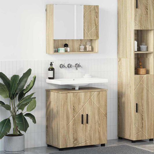 Bathroom Furniture Set 2 pcs Sonoma oak Engineered wood
