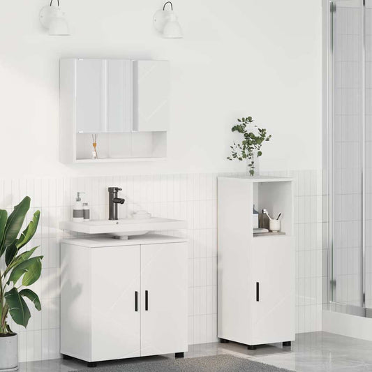 Bathroom Furniture Set Wall-mounted 3 pcs White 61 x 35 x 64 cm