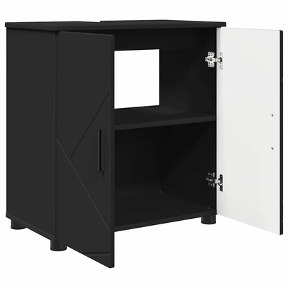 Bathroom Furniture Set Wall-mounted 3 pcs Black 61 x 35 x 64 cm