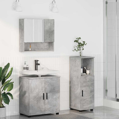 Bathroom Furniture Set 3 pcs Concrete grey 61 x 35 x 64 cm