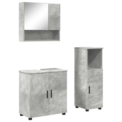 Bathroom Furniture Set 3 pcs Concrete grey 61 x 35 x 64 cm