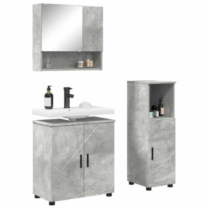 Bathroom Furniture Set 3 pcs Concrete grey 61 x 35 x 64 cm