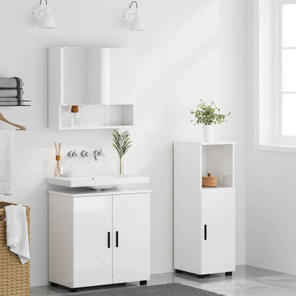 Bathroom Furniture Set 3 pcs High gloss white 61 x 35 x 64 cm