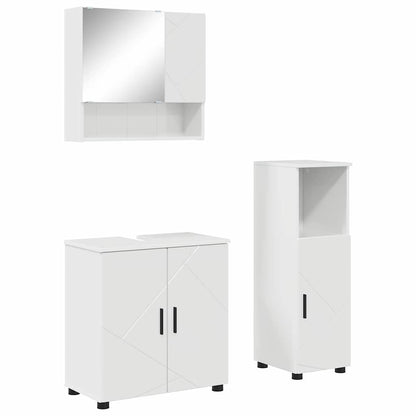 Bathroom Furniture Set 3 pcs High gloss white 61 x 35 x 64 cm