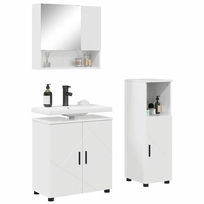 Bathroom Furniture Set 3 pcs High gloss white 61 x 35 x 64 cm