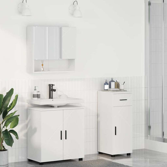 Bathroom Furniture Set with Drawer 3 pcs White 61 x 35 x 64 cm