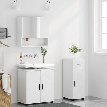 Bathroom Furniture Set with Drawer 3 pcs White 61 x 35 x 64 cm