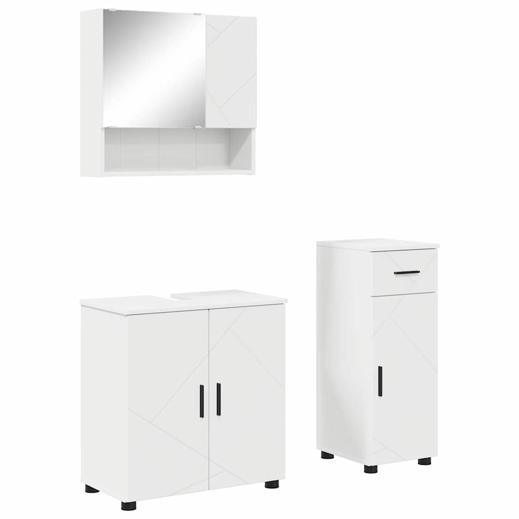 Bathroom Furniture Set with Drawer 3 pcs White 61 x 35 x 64 cm