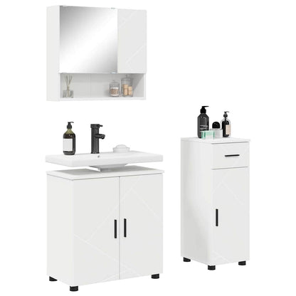 Bathroom Furniture Set with Drawer 3 pcs White 61 x 35 x 64 cm
