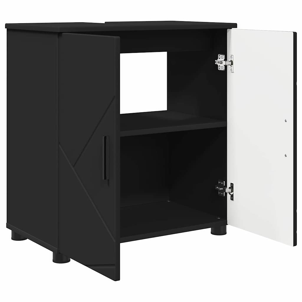 Bathroom Furniture Set with Drawer 3 pcs Black 61 x 35 x 64 cm
