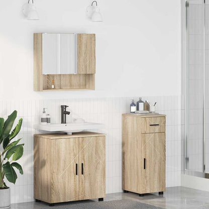 Bathroom Furniture Set 3 pcs Sonoma oak 61 x 35 x 64 cm