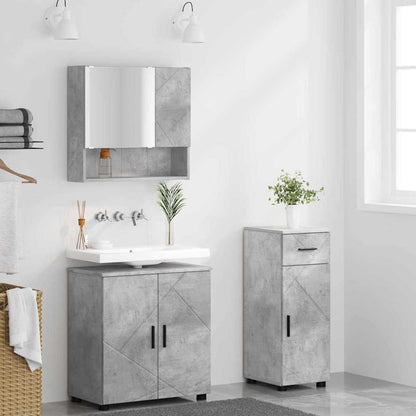 Bathroom Furniture Set 3 pcs Concrete grey 61 x 35 x 64 cm