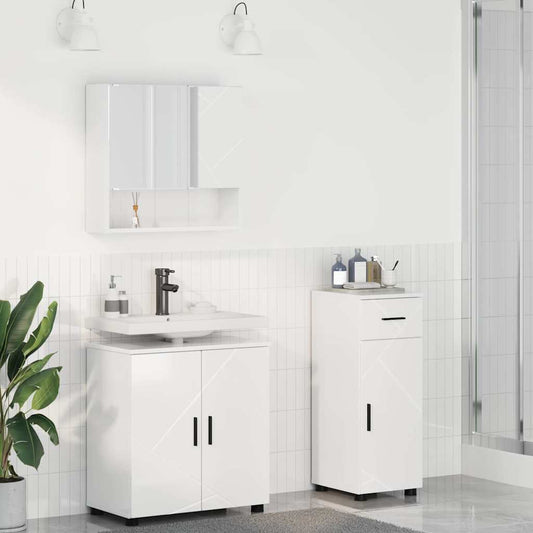 Bathroom Furniture Set 3 pcs High gloss white 61 x 35 x 64 cm