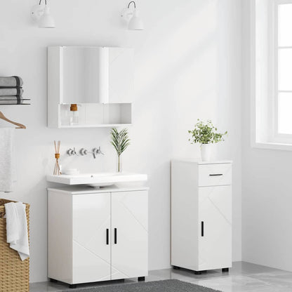 Bathroom Furniture Set 3 pcs High gloss white 61 x 35 x 64 cm