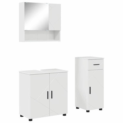 Bathroom Furniture Set 3 pcs High gloss white 61 x 35 x 64 cm