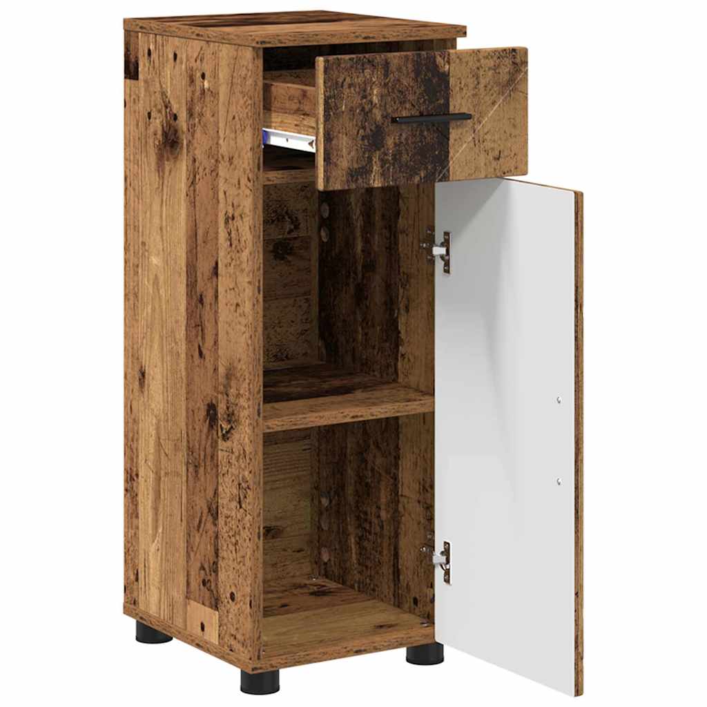 Bathroom Furniture Set with Door 3 pcs Old wood 61 x 35 x 64 cm