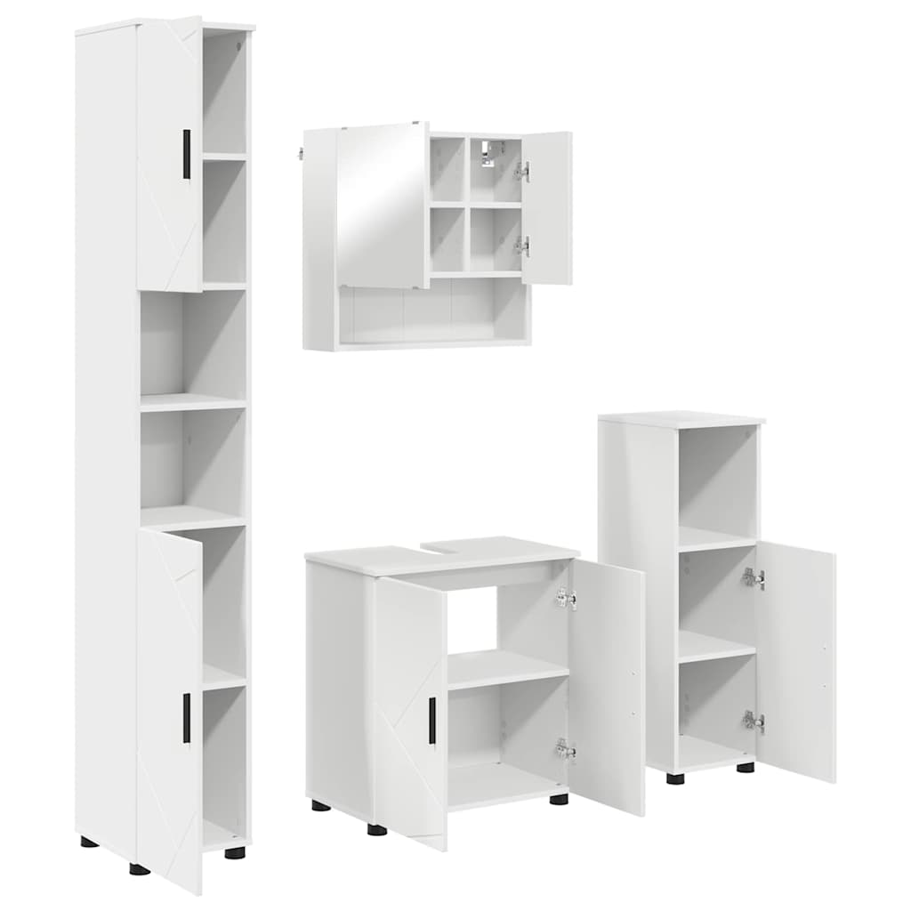 Bathroom Furniture Set Wall-mounted 4 pcs White 61 x 35 x 64 cm