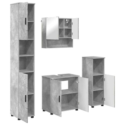 Bathroom Furniture Set 4 pcs Concrete grey 61 x 35 x 64 cm