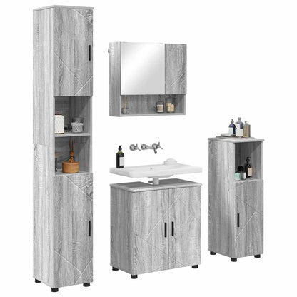 Bathroom Furniture Set 4 pcs Grey sonoma 61 x 35 x 64 cm