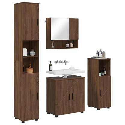 Bathroom Furniture Set 4 pcs Brown oak 61 x 35 x 64 cm