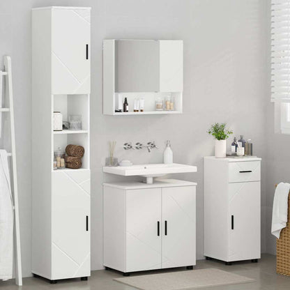Bathroom Furniture Set with Drawer 4 pcs White 61 x 35 x 64 cm