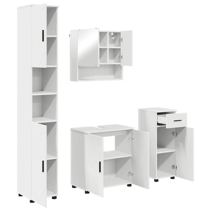 Bathroom Furniture Set with Drawer 4 pcs White 61 x 35 x 64 cm