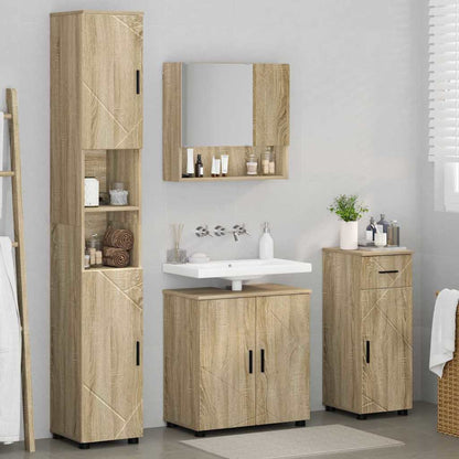 Bathroom Furniture Set 4 pcs Sonoma oak 61 x 35 x 64 cm