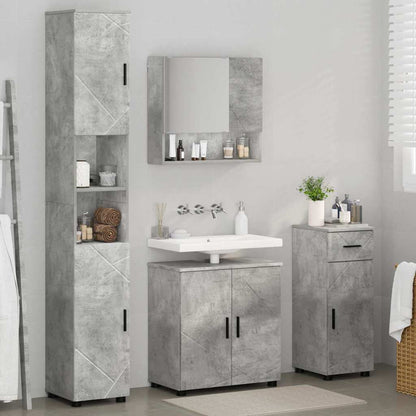 Bathroom Furniture Set 4 pcs Concrete grey 61 x 35 x 64 cm