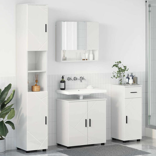 Bathroom Furniture Set 4 pcs High gloss white 61 x 35 x 64 cm