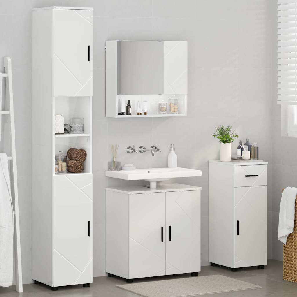 Bathroom Furniture Set 4 pcs High gloss white 61 x 35 x 64 cm