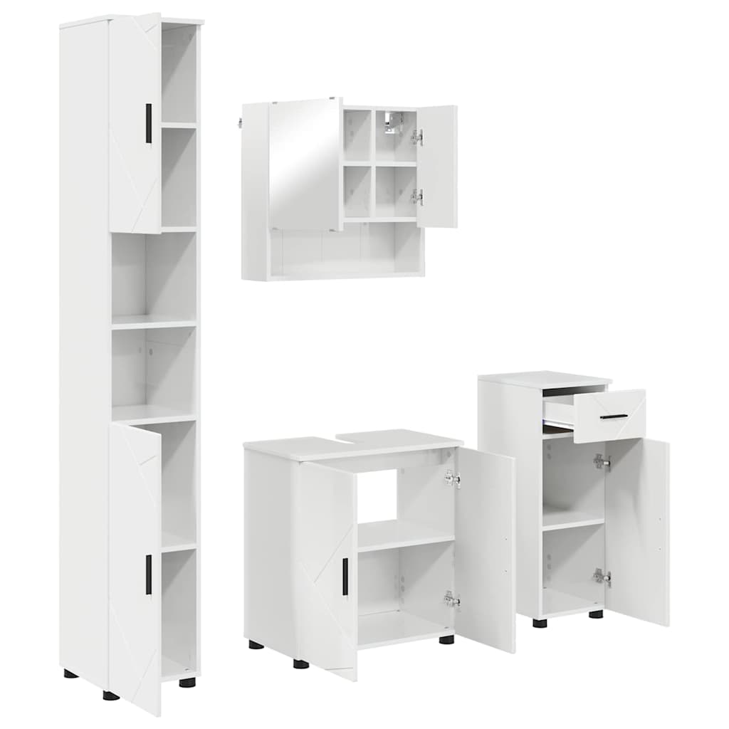 Bathroom Furniture Set 4 pcs High gloss white 61 x 35 x 64 cm