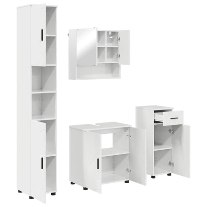 Bathroom Furniture Set 4 pcs High gloss white 61 x 35 x 64 cm