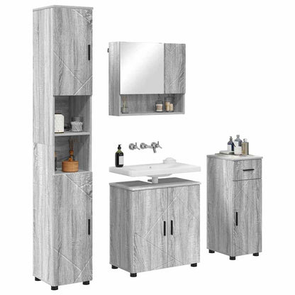 Bathroom Furniture Set 4 pcs Grey sonoma 61 x 35 x 64 cm