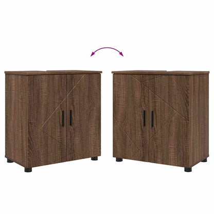 Bathroom Furniture Set 4 pcs Brown oak 61 x 35 x 64 cm