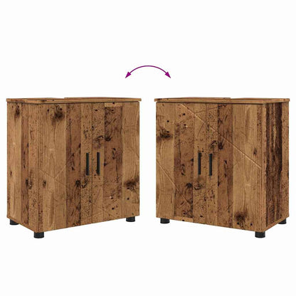 Bathroom Furniture Set with Door 4 pcs Old wood 61 x 35 x 64 cm