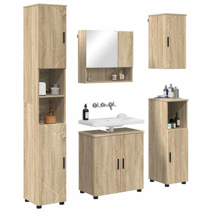 Bathroom Furniture Set 5 pcs Sonoma oak 61 x 35 x 64 cm